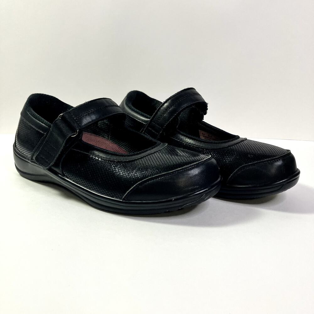 Orthofeet Womens Oakridge Mary Jane Size 8.5 2E Extra Wide Leather Comfort 857